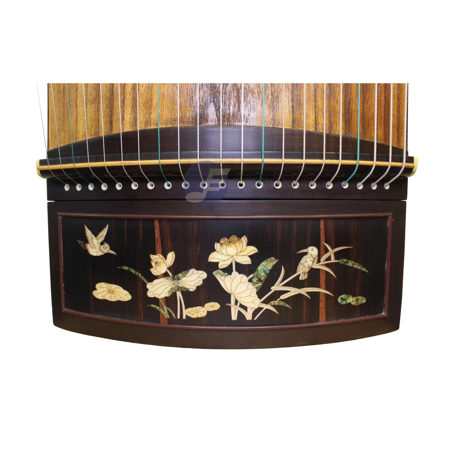 Eason Music Store Professional Black Rosewood "Shell Inlay Mandarin Duck" 21# Guzheng By Shanghai Dunhuang Yun 4 Eason Music Store Professional Black Rosewood "Shell Inlay Mandarin Duck" 21# Guzheng By Shanghai Dunhuang Yun