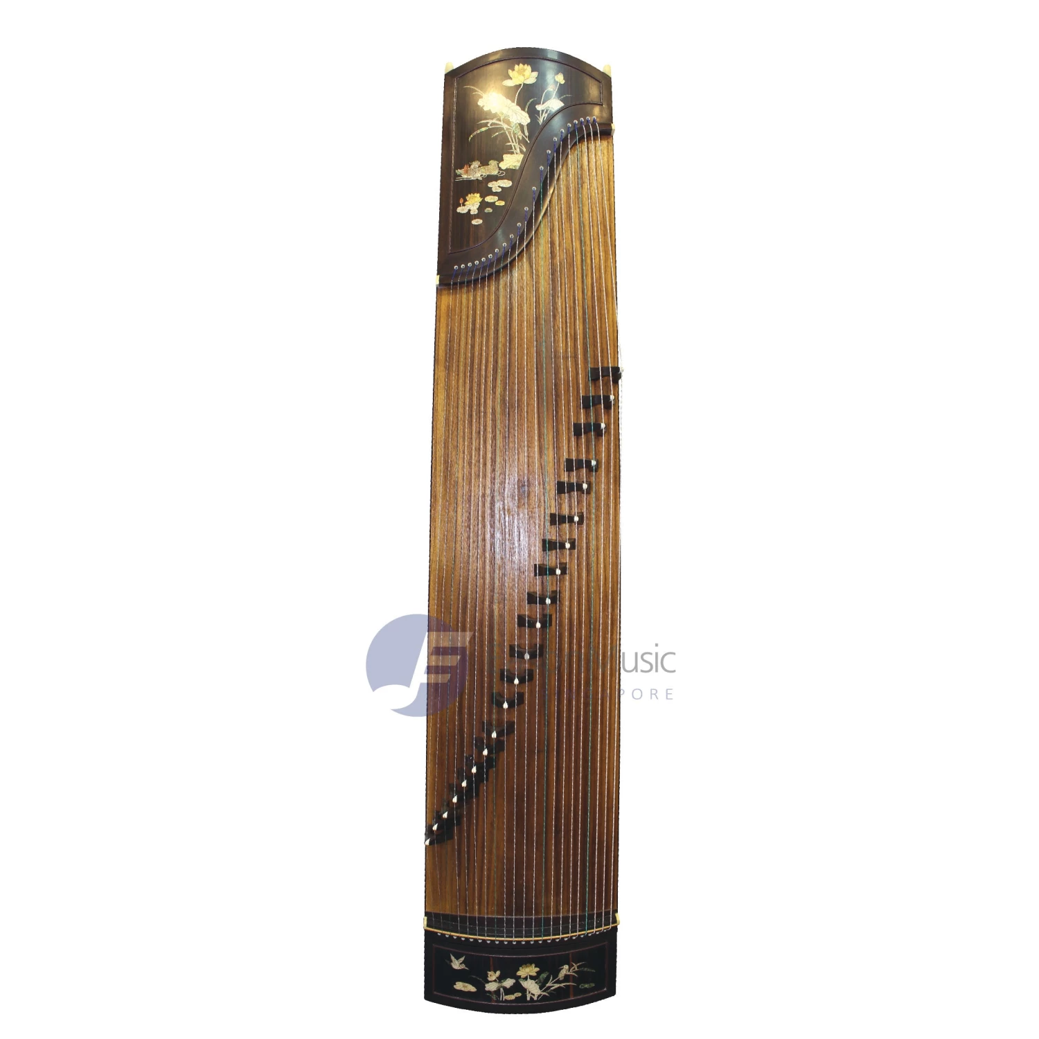 Eason Music Store Professional Black Rosewood "Shell Inlay Mandarin Duck" 21# Guzheng By Shanghai Dunhuang Yun 5 Eason Music Store Professional Black Rosewood "Shell Inlay Mandarin Duck" 21# Guzheng By Shanghai Dunhuang Yun