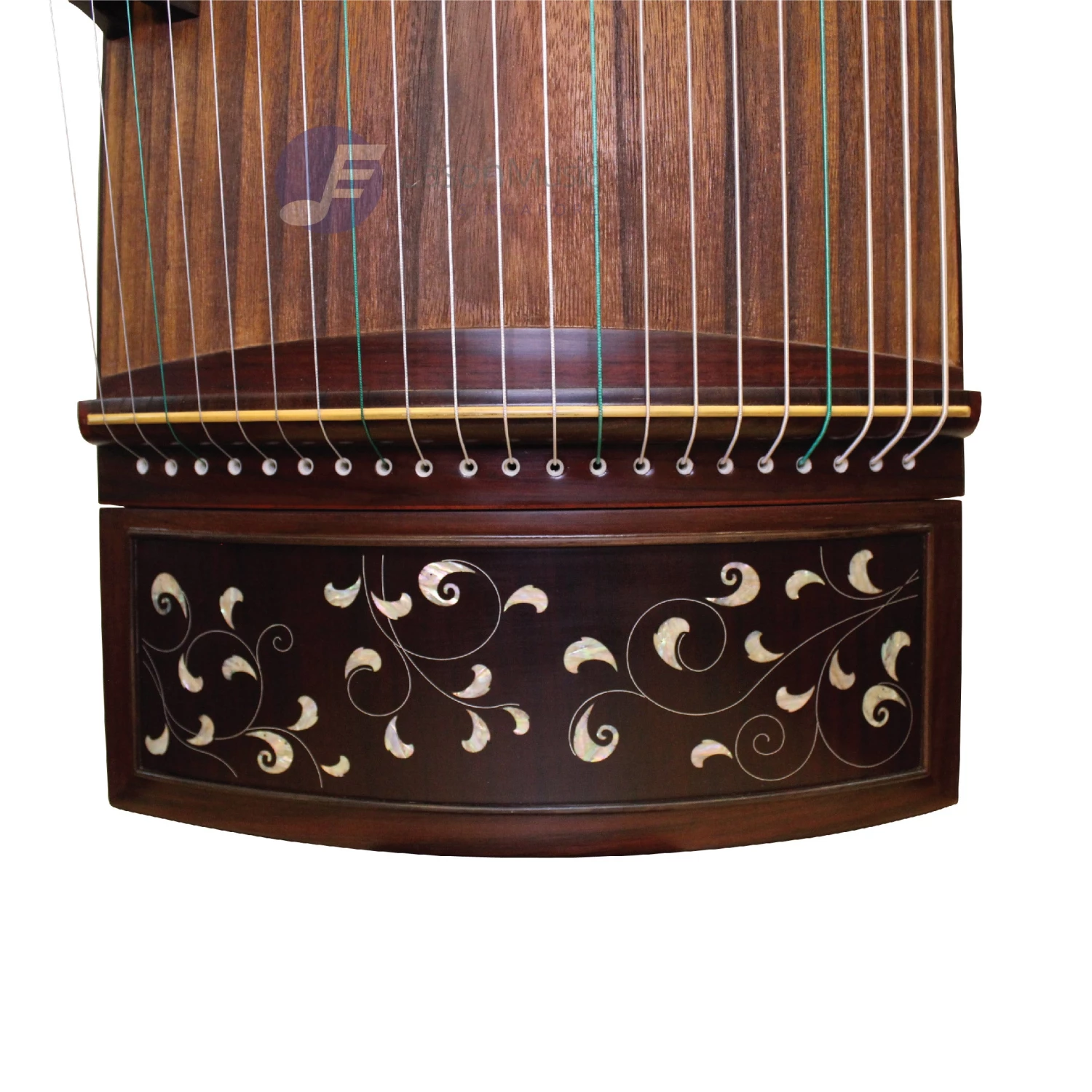 Eason Music Store Exquisite Yellow Sandalwood "Shell Inlay Vines " 21# Guzheng By Shanghai Dunhuang Yun 4 Eason Music Store Exquisite Yellow Sandalwood "Shell Inlay Vines " 21# Guzheng By Shanghai Dunhuang Yun