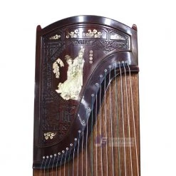 Eason Music Store Exquisite Yellow Sandalwood "Reading Lovers" 21# Guzheng By Shanghai Dunhuang Yun