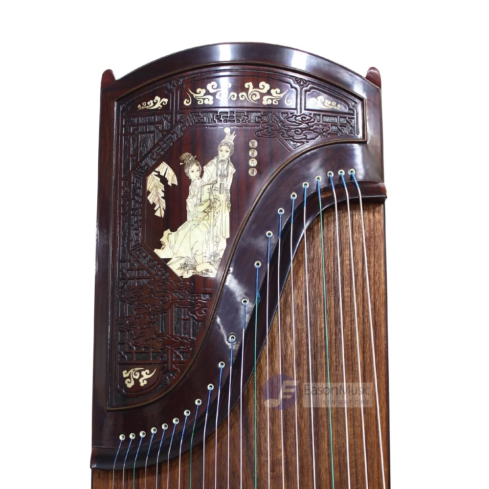 Eason Music Store Exquisite Yellow Sandalwood "Reading Lovers" 21# Guzheng By Shanghai Dunhuang Yun 3 Eason Music Store Exquisite Yellow Sandalwood "Reading Lovers" 21# Guzheng By Shanghai Dunhuang Yun