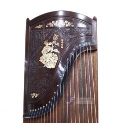Eason Music Store Exquisite Yellow Sandalwood "Sleeping Beauty " 21# Guzheng By Shanghai Dunhuang Yun